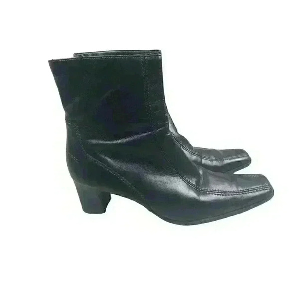 Paul Green Ankle Booties Women’s US 9 baby soft Black Leather Side Zip - Picture 1 of 11